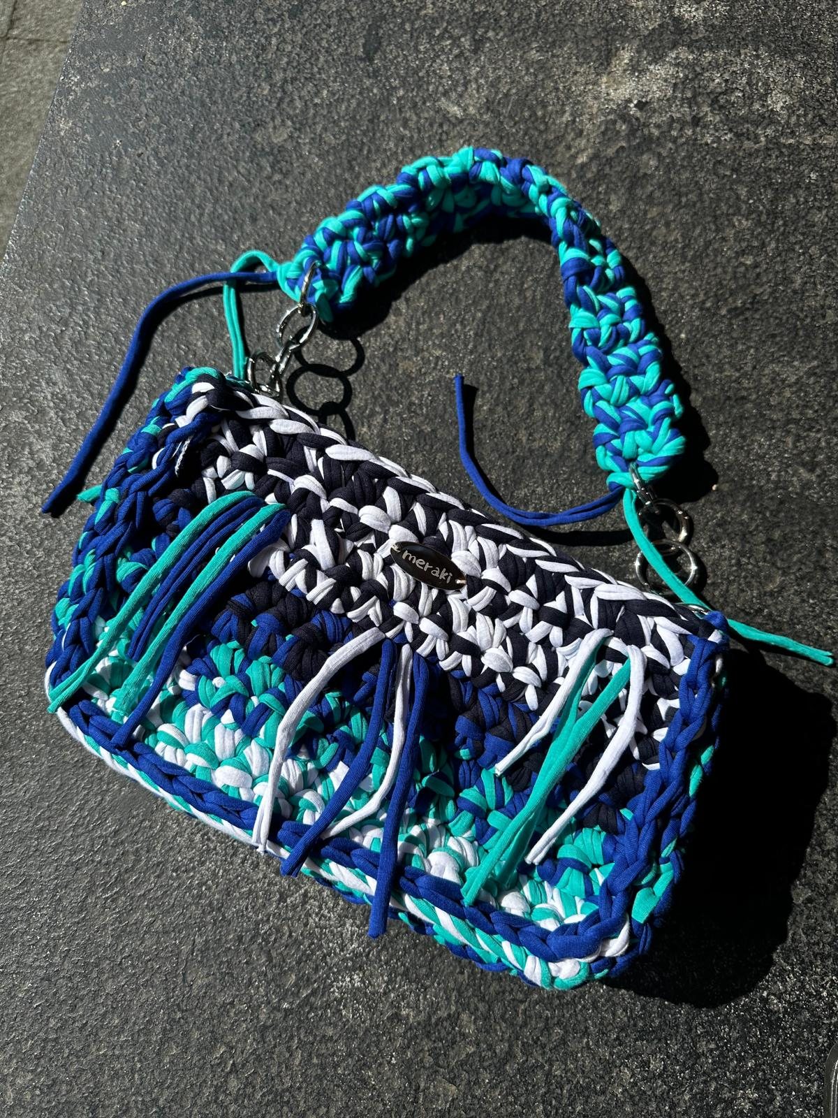 Ocean Blue crochet bag by Meraki, photo 2