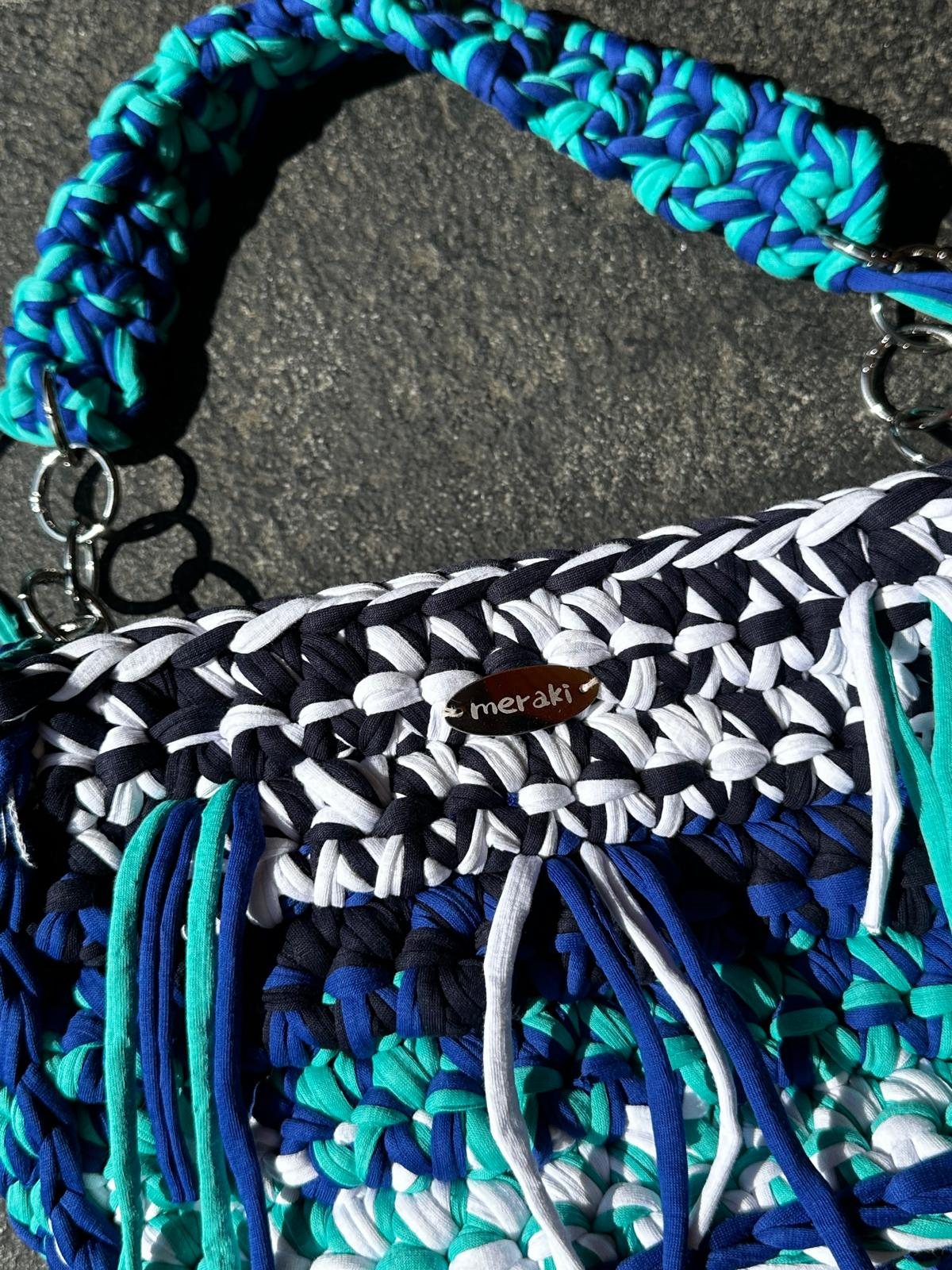 Ocean Blue crochet bag by Meraki, photo 4